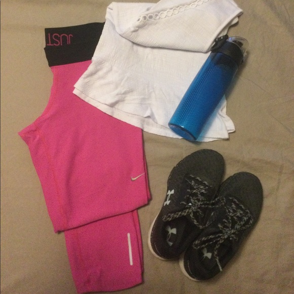 Nike Pro Dri-fit crop leggings size M pink - Picture 6 of 8